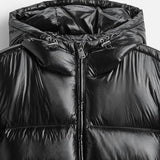 Giacca Puffer Uomo Lucida Imbottita con Cappuccio