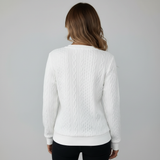 Maglione a treccia con zip al collo