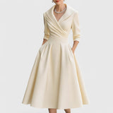 Vestito Midi Elegante con Sottile Luccichio