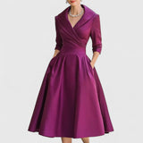Vestito Midi Elegante con Sottile Luccichio