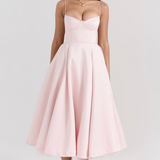 Vestito Midi Elegante in Seta Duchesse