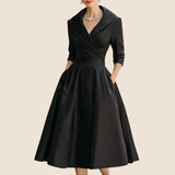 Vestito Midi Elegante con Sottile Luccichio