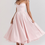 Vestito Midi Elegante in Seta Duchesse
