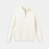 Maglione Uomo a Trecce con Mezza Zip