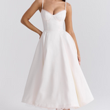 Vestito Midi Elegante in Seta Duchesse
