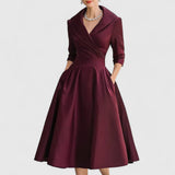 Vestito Midi Elegante con Sottile Luccichio