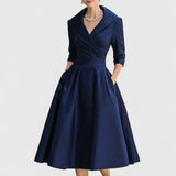 Vestito Midi Elegante con Sottile Luccichio