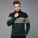 Maglione Uomo Mezza Zip con Motivo Etnico