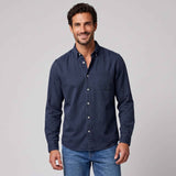 Camicia classica a bottoni con taschino e manica lunga da uomo