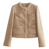 Giacca in Tweed Corta Leggermente Sagomata