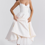 Vestito Midi Elegante in Seta Duchesse