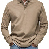 Polo Uomo Elegante a Maniche Lunghe