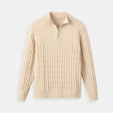 Maglione Uomo a Trecce con Mezza Zip