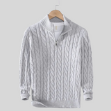 Maglione Uomo in Cotone a Trecce con Zip