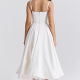 Vestito Midi Elegante in Seta Duchesse