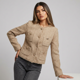Giacca in Tweed Corta Leggermente Sagomata