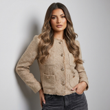 Giacca in Tweed Corta Leggermente Sagomata