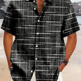 Camicia a Quadri e Righe dal Taglio Morbido