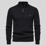 Maglione Uomo a Coste in Misto Lana con Zip