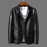 Blazer in Pelle da Uomo Taglio Slim