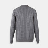 Maglione Uomo a Trecce con Mezza Zip