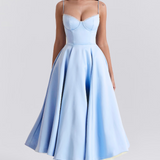Vestito Midi Elegante in Seta Duchesse
