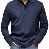 Polo Uomo Elegante a Maniche Lunghe
