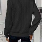 Maglione a treccia con zip al collo