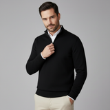 Maglione Uomo Mezza Zip a Maglia Fine