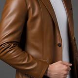 Blazer in Pelle da Uomo Taglio Slim