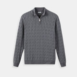 Maglione Uomo a Trecce con Mezza Zip