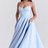 Vestito Midi Elegante in Seta Duchesse