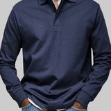 Polo Uomo Elegante a Maniche Lunghe
