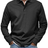 Polo Uomo Elegante a Maniche Lunghe