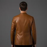 Blazer in Pelle da Uomo Taglio Slim