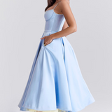 Vestito Midi Elegante in Seta Duchesse