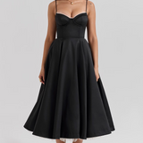 Vestito Midi Elegante in Seta Duchesse