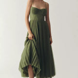 Abito in Tulle Plissettato Asimmetrico