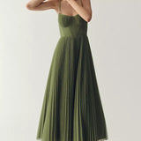 Abito in Tulle Plissettato Asimmetrico