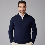 Maglione Uomo Mezza Zip a Maglia Fine