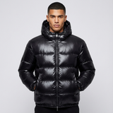 Giacca Puffer Uomo Lucida Imbottita con Cappuccio