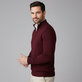 Maglione Uomo Mezza Zip a Maglia Fine