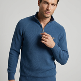 Maglione Uomo con Collo Alto e Mezza Zip