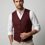 Gilet Uomo con Scollo a V e Bottoni