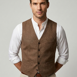 Gilet Uomo con Scollo a V e Bottoni