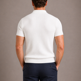 Polo Uomo a Coste con Collo Zip