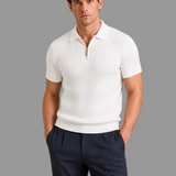 Polo Uomo a Coste con Collo Zip