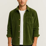 Overshirt con abbottonatura e taschino da uomo