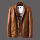 Blazer in Pelle da Uomo Taglio Slim