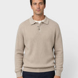 Maglione Uomo a Righe con Collo Polo